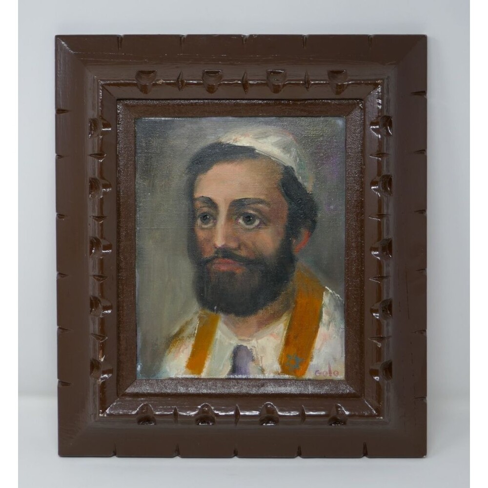Young Rabbi Judaica Oil Painting by Golo